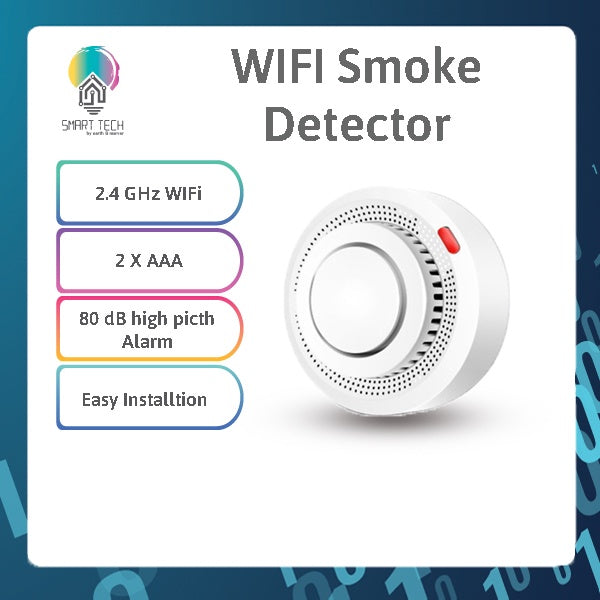 SMART TECH® Tuya SmartLife Smart WiFi Smoke Alarm Fire Protection Smoke Detector Smoke house Combination