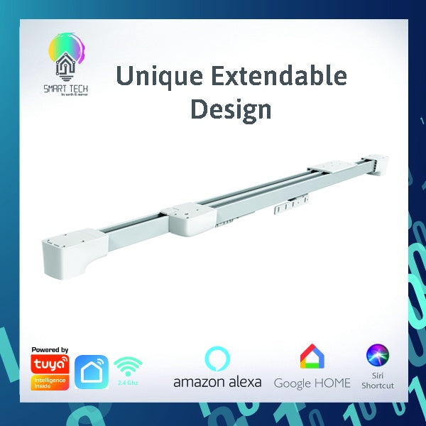 SMART TECH® Tuya WiFi Smart Curtain Track Motor System with adjustable track