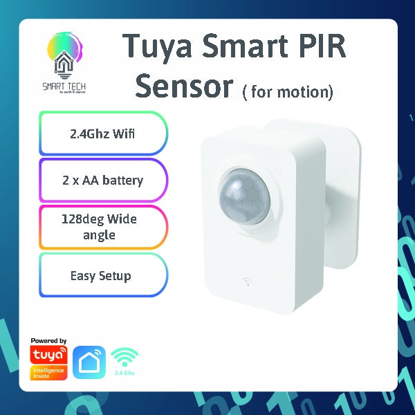 SMART TECH® Tuya smart life indoor security wireless wifi wall mount infrared PIR motion alarm sensor detector