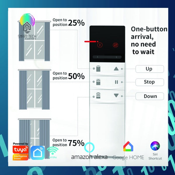 SMART TECH® Tuya WiFi Smart Curtain Track Motor System with adjustable track