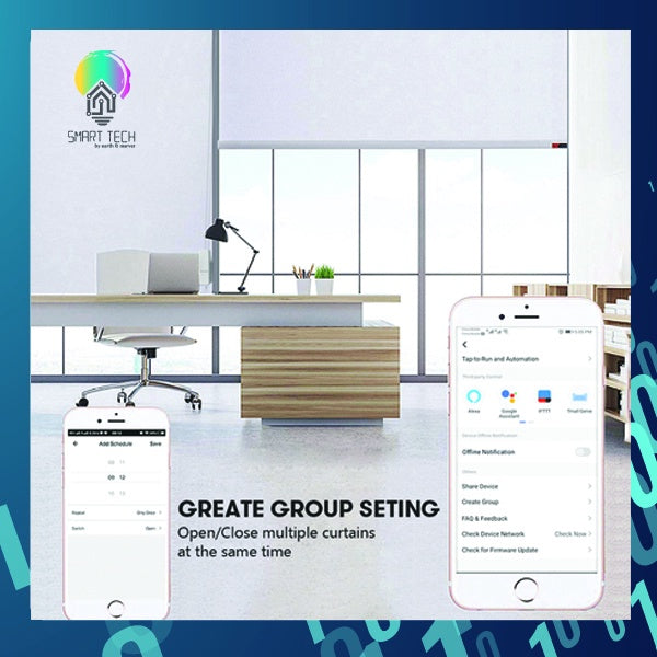 SMART TECH® Tuya Smart Roller Blind motor and remote with or without backup battery AC wall power