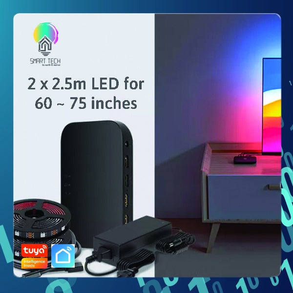 SMART TECH® Tuya / Smartlife Ambient LED Strip Light Sync Box Support 4K/HDR/GAME/TV BOX/Alexa Google Smart Voice Cont