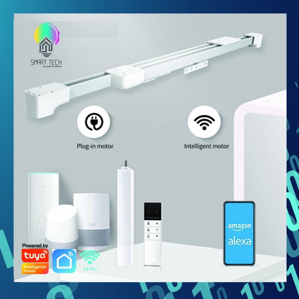 SMART TECH® Tuya WiFi Smart Curtain Track Motor System with adjustable track