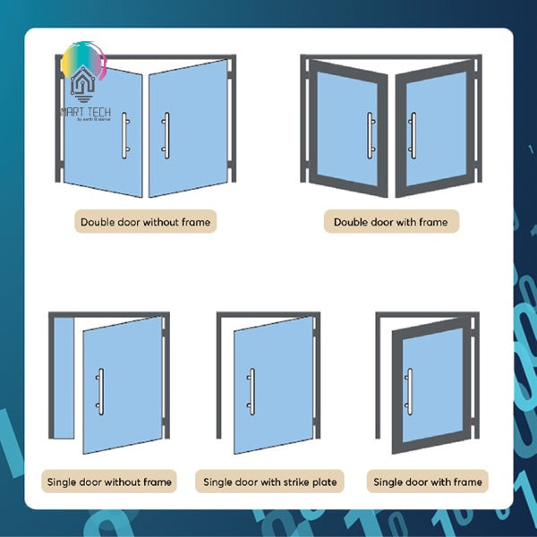 (Local Stock) Tuya / Smartlife App Biometric RFID Card Fingerprint Facial Recognition Smart Face Glass Door 8 to 12mm Lo