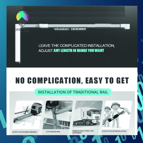 SMART TECH® Tuya WiFi Smart Curtain Track Motor System with adjustable track