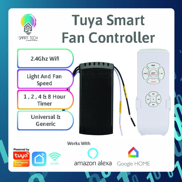 SMART TECH® WIFI Smart Ceiling Fan Controller Light smartlife Speed Remote Control Switch Work With Alexa Google Home