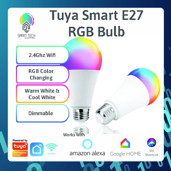 SMART TECH® Smart Bulb / WiFi Bulb / Tuya Smart Bulb / E27 / RGB