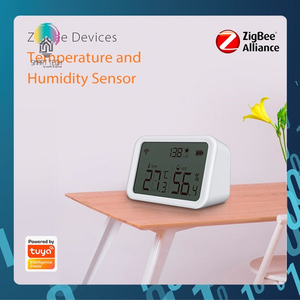 SMART TECH®  Tuya Smart ZigBee Bluetooth Mesh Brightness Thermometer Sensor Light Temperature Humidity Detector