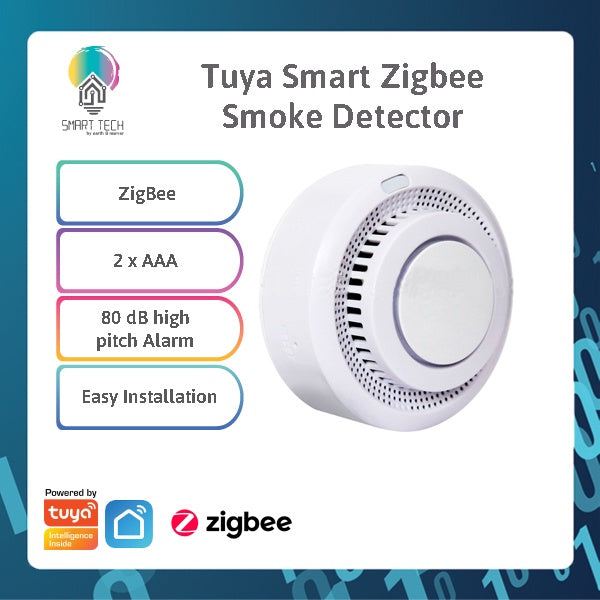 SMART TECH® Tuya Zigbee Smoke Detector Fire Alarm System Smart Home Tuya Smartlife