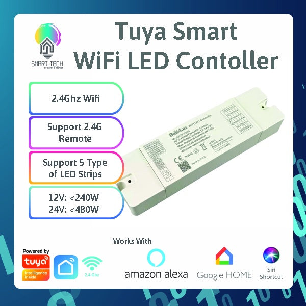 SMART TECH® Tuya Smart life WiFi 5 In 1 LED Controller DC12-24V 2.4G RF Remote