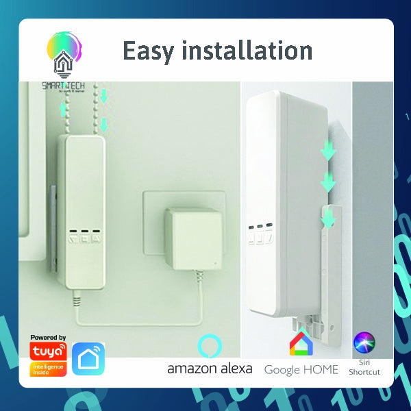 SMART TECH® Tuya Smart Roller Blind motor and remote with or without backup battery AC wall power