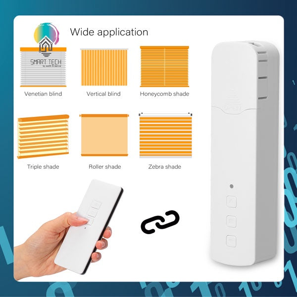 SMART TECH® Tuya Zigbee Roller Blind - internal Battery - Smart Motorized Chain Driver Pull Bead Electric Curtain