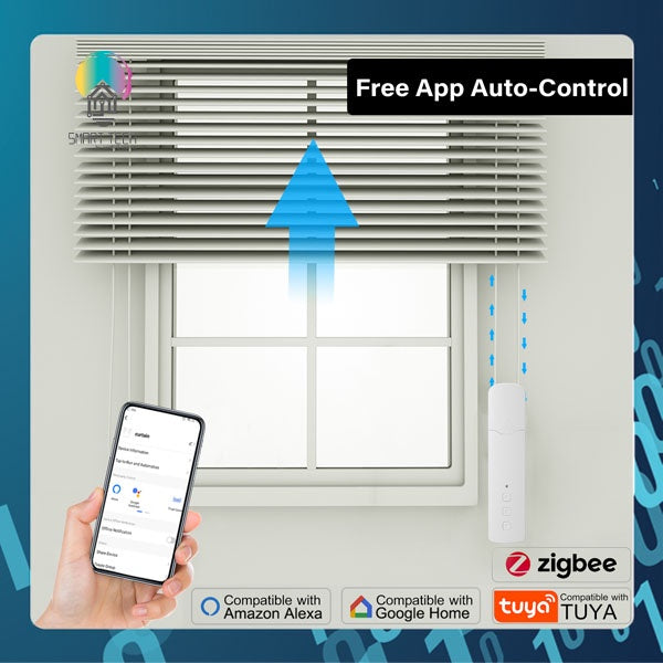 SMART TECH® Tuya Zigbee Roller Blind - internal Battery - Smart Motorized Chain Driver Pull Bead Electric Curtain