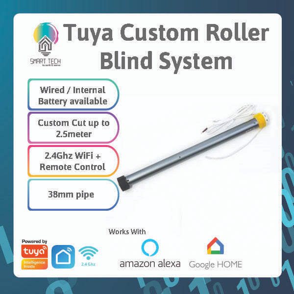 SMART TECH® Tuya Smart WiFi Custom Cut Roller Blind motor solution system