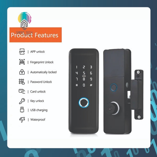 (Local Stock) Tuya Smart Digtial Door /Synchronize opening Door and Gate lock set. Fingerprint and Facial for Door Lock.