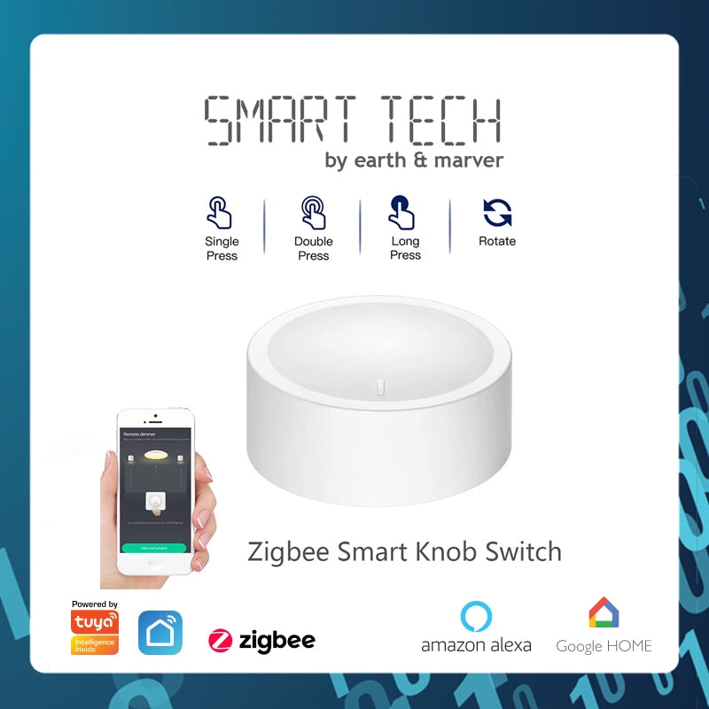 Smart Tech Tuya Zigbee Smart Knob Switch Dimmer Wireless Scene
