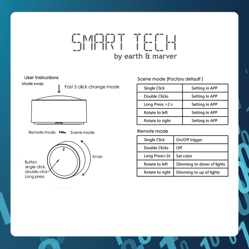 Smart Tech Tuya Zigbee Smart Knob Switch Dimmer Wireless Scene
