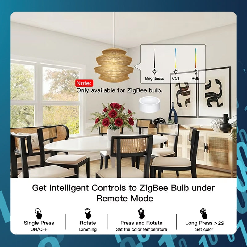 Smart Tech Tuya Zigbee Smart Knob Switch Dimmer Wireless Scene