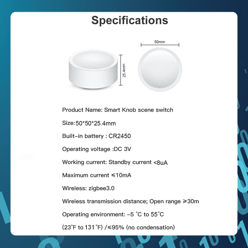 Smart Tech Tuya Zigbee Smart Knob Switch Dimmer Wireless Scene