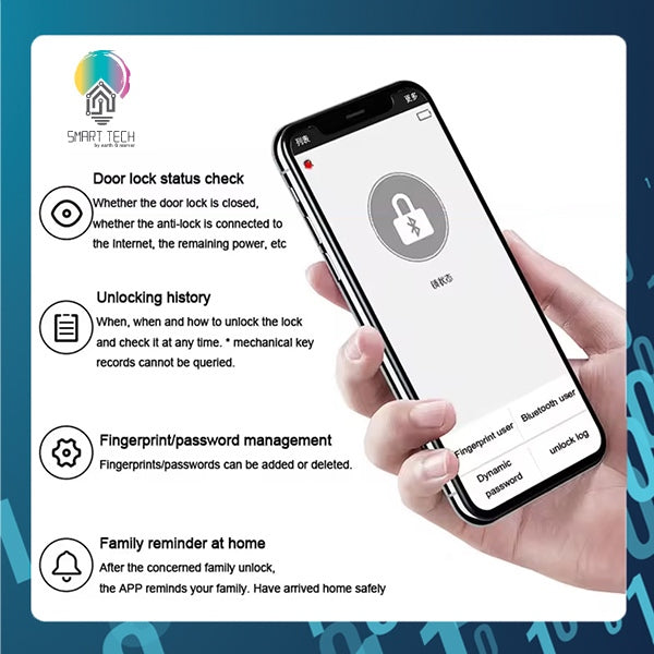 ( Local Stock ) HDB Gate Lock Smart Tech Tuya Smart Bluetooth Dual Fingerprint Gate lock