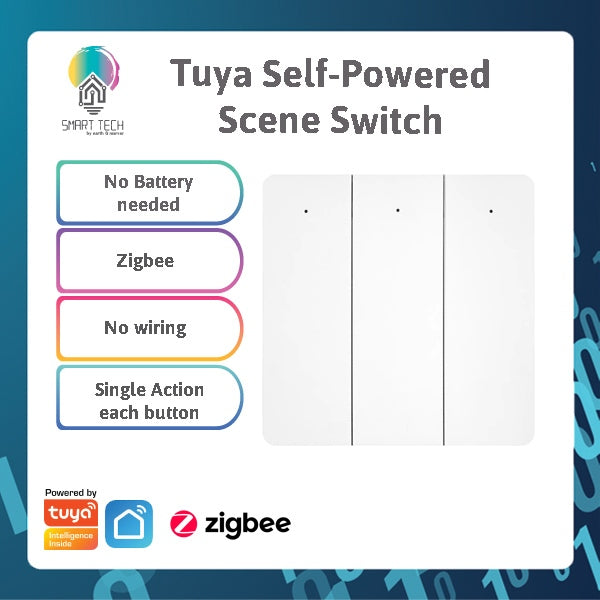 Smart Life Tuya Smart ZigBee Self Power Scene Switch No Battery No Wiring Kinetic Energy Control