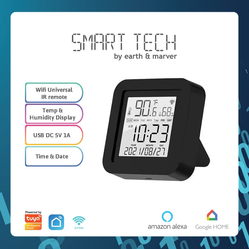 SMART TECH® WiFi Tuya Smart IR Remote Control Temperature Humidity Sensor