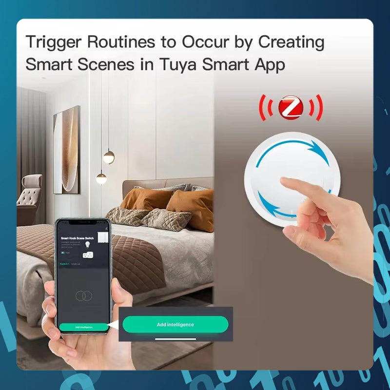 Smart Tech Tuya Zigbee Smart Knob Switch Dimmer Wireless Scene