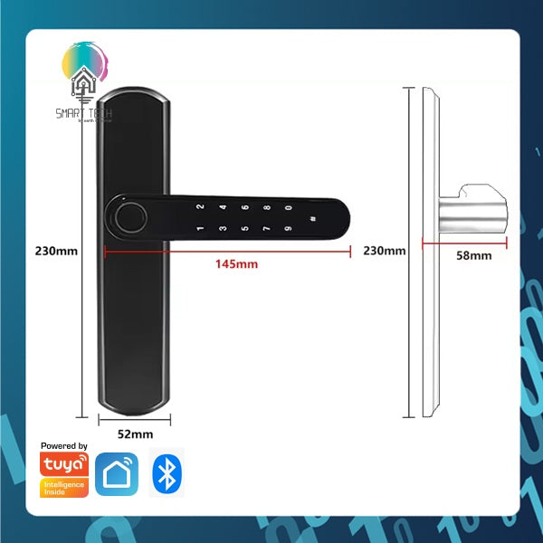 ( Local Stock ) HDB Gate Lock Smart Tech Tuya Smart Bluetooth Dual Fingerprint Gate lock