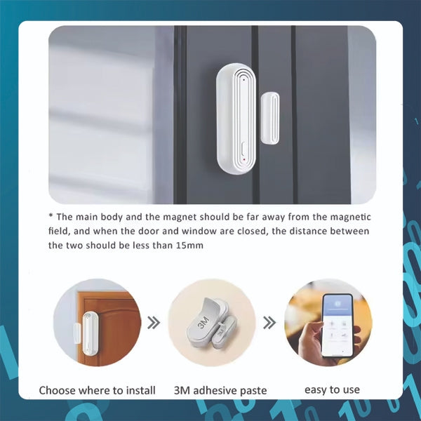 Smart Tech Tuya Smart WiFi Contact Sensor / Door senser with alarm Smart life APP