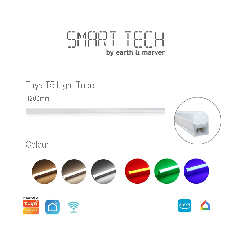 Smart Tech Tuya Smart T5 RGBCW LED Light Strips – 600mm, 900mm, 1200mm | WiFi Control | 220V | 3000K–6000K Adjustable