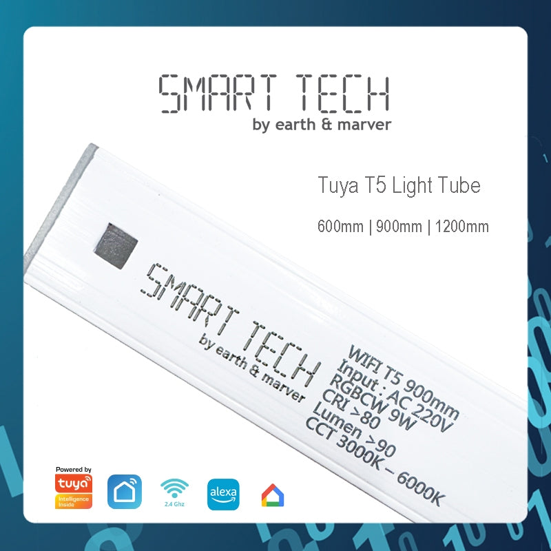 Smart Tech Tuya Smart T5 RGBCW LED Light Strips – 600mm, 900mm, 1200mm | WiFi Control | 220V | 3000K–6000K Adjustable