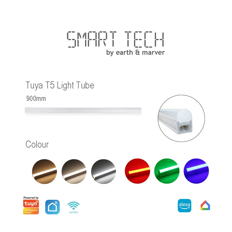 Smart Tech Tuya Smart T5 RGBCW LED Light Strips – 600mm, 900mm, 1200mm | WiFi Control | 220V | 3000K–6000K Adjustable