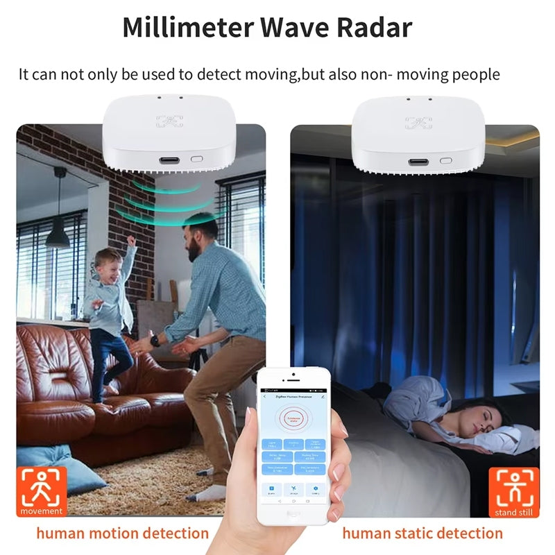 Smart Tech Tuya Mini Smart Home Motion Detector | Human Presence Alarm System Sensor