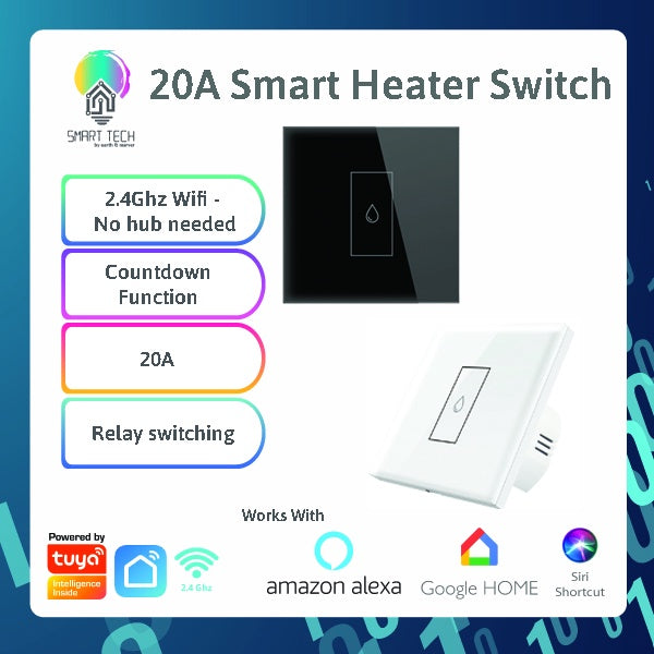 SMART TECH® Tuya Smart Wifi or Zigbee Water Heater Switch Boiler 20A