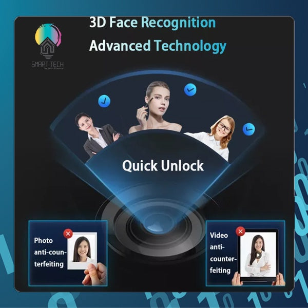 SMART TECH® Tuya Smart Wifi Face Recognition Smart Door Lock With Camera