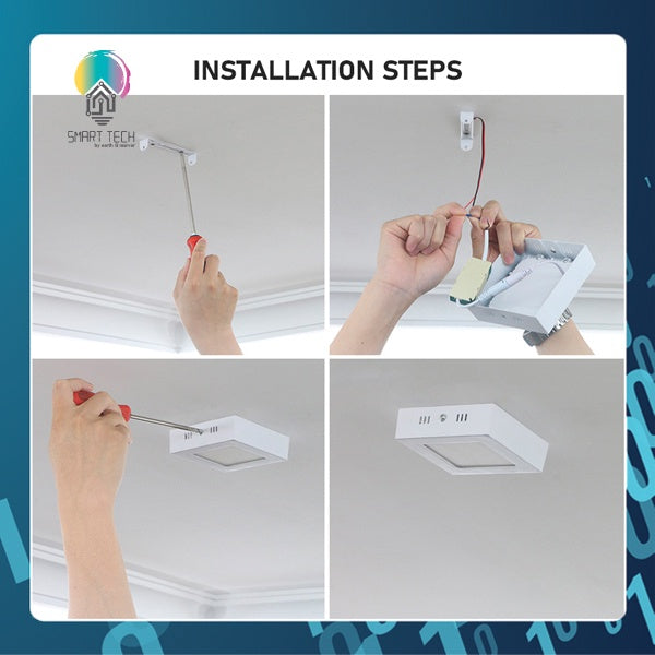 SMART TECH® Tuya Smart WiFi ceiling lights with RGBCW Warm white and Cool White dimmable
