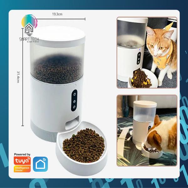 (local stock) Smart Tech Tuya Smart Pet Feeder 4L  | Dog & Cat Automatic Pet Feeder | |1YRWARRANTY | AC or Battery | Two Way Audio | Smart Schedule