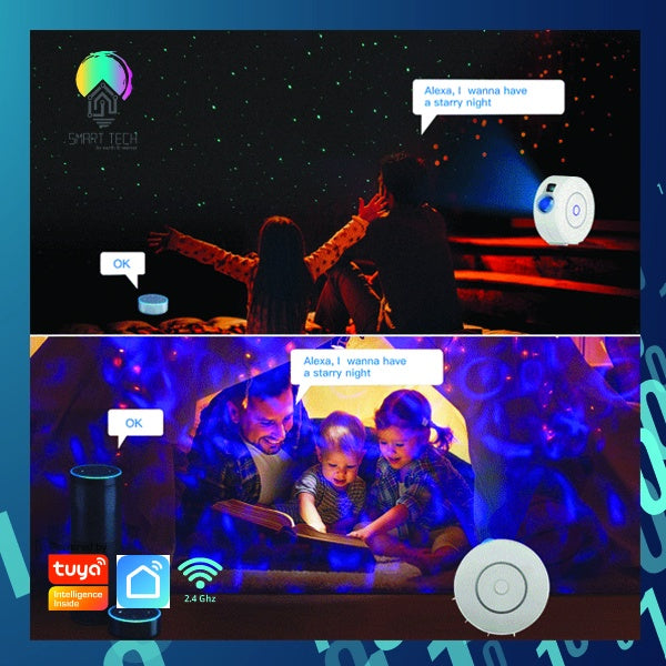SMART TECH® Tuya Smart Wifi Galaxy Projector Aurora Starry Galaxies / Star Night Lights