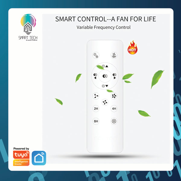 Tuya Smart Fan DC Motor 3 Blade Ceiling Fan with 3 Tone LED Light Kit and Remote Control / IOS Android Tuya Smartlife