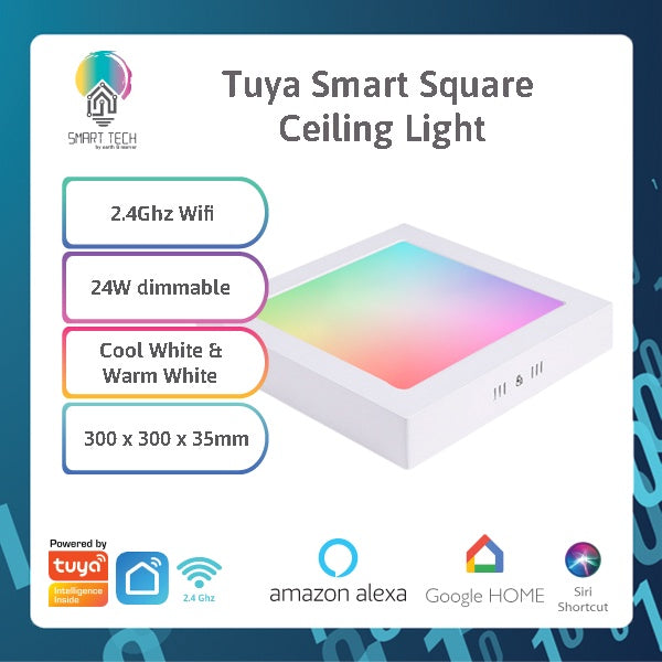 SMART TECH® Tuya Smart WiFi ceiling lights with RGBCW Warm white and Cool White dimmable