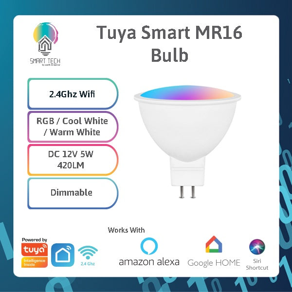 SMART TECH® Wifi Smart MR16 5W Light Bulb RGBCW LED  Coolwhite Warmwhite