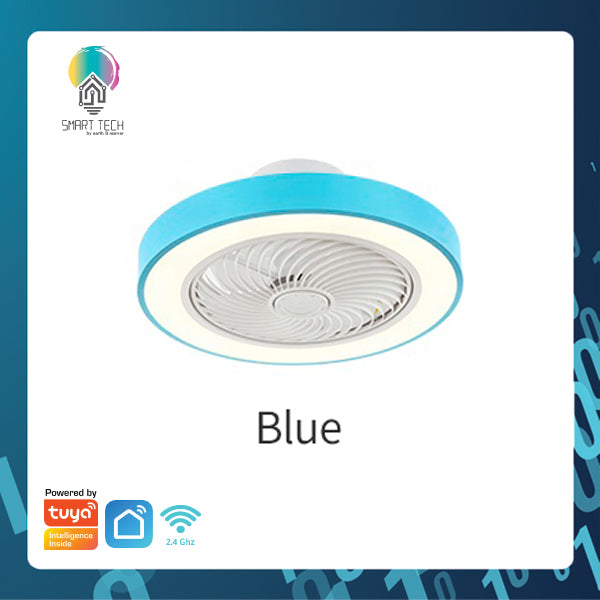 Tuya Smart Fan DC Motor 3 Blade Ceiling Fan with 3 Tone LED Light Kit and Remote Control / IOS Android Tuya Smartlife