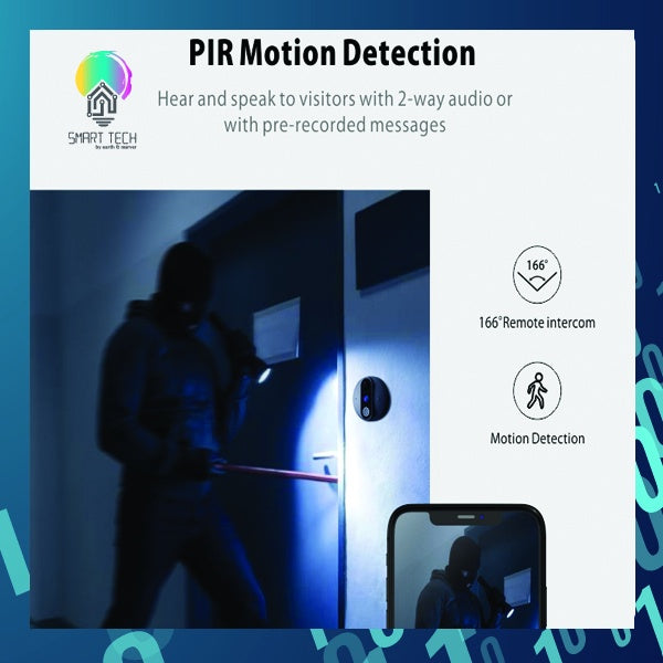 SMART TECH® Tuya Smart Digital Peephole door viewer camera Doorbell 1080P video call