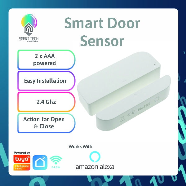 SMART TECH® Tuya WiFi Smart Door Sensor using 2 x AAA battery 3M paste on