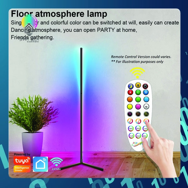 SMART TECH® USB Smart Wifi Tuya Standing Corner Lamp RGB white / Tuya Smart Life / Google Alexa / Voice Control