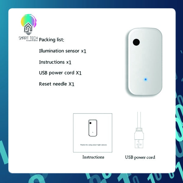 SMART TECH® Tuya / Smart life WiFi Light sensor - USB power