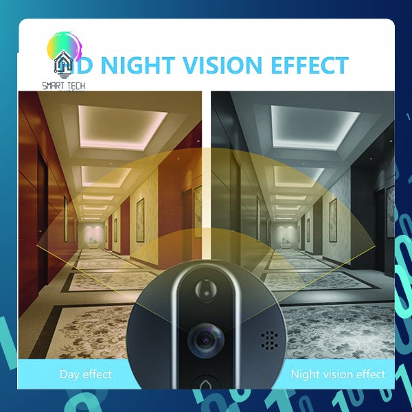 SMART TECH® Tuya Smart Digital Peephole door viewer camera Doorbell 1080P video call