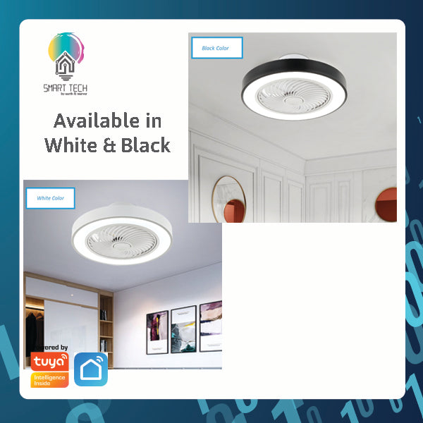 Tuya Smart Fan DC Motor 3 Blade Ceiling Fan with 3 Tone LED Light Kit and Remote Control / IOS Android Tuya Smartlife