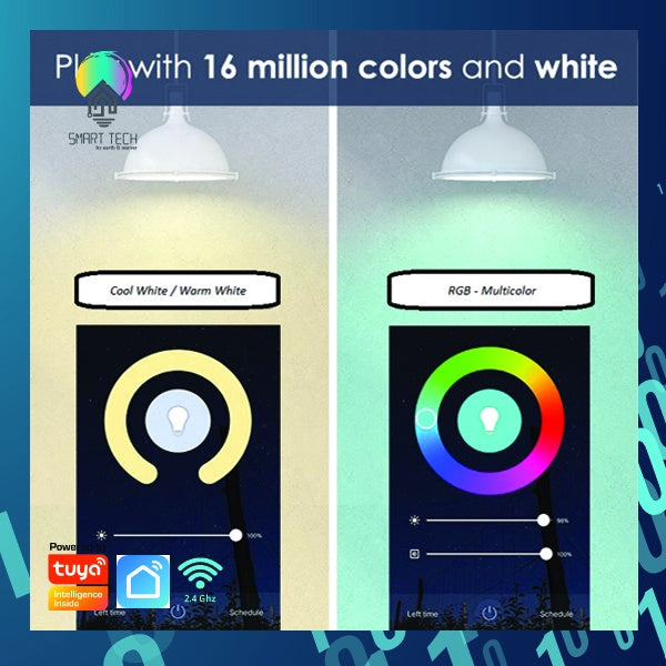 SMART TECH® Wifi Smart GU10 5W Light Bulb Spotlight Light Lamp RGBWC LED Bulb Google Home Tuya  Smart Life RGB Coolwhite Warmwhite