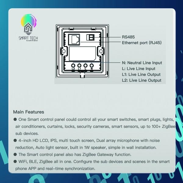 Tuya Smart Command Center / Control Panel / 2 gang switch /wifi / zigbee/ android IOS/light switch/Smartlife